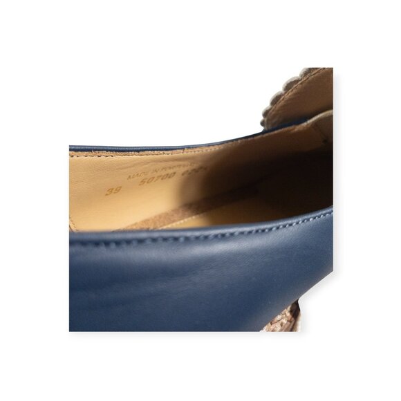The Office Of Angela Scott Miss Elsie Navy Loafers SZ EU 39 US 9 Coquette - Picture 10 of 16